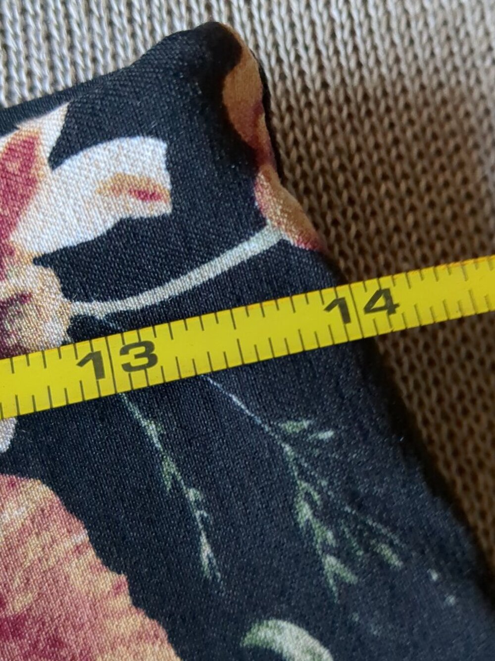 Black Stretch Pants Floral Design - Picture 6 of 8